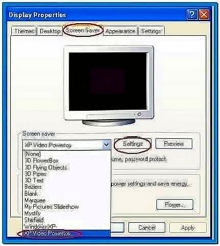 Windows XP Video Screensaver Powertoy