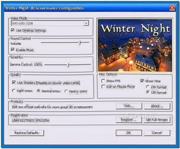Winter Night 3D Screensaver Full