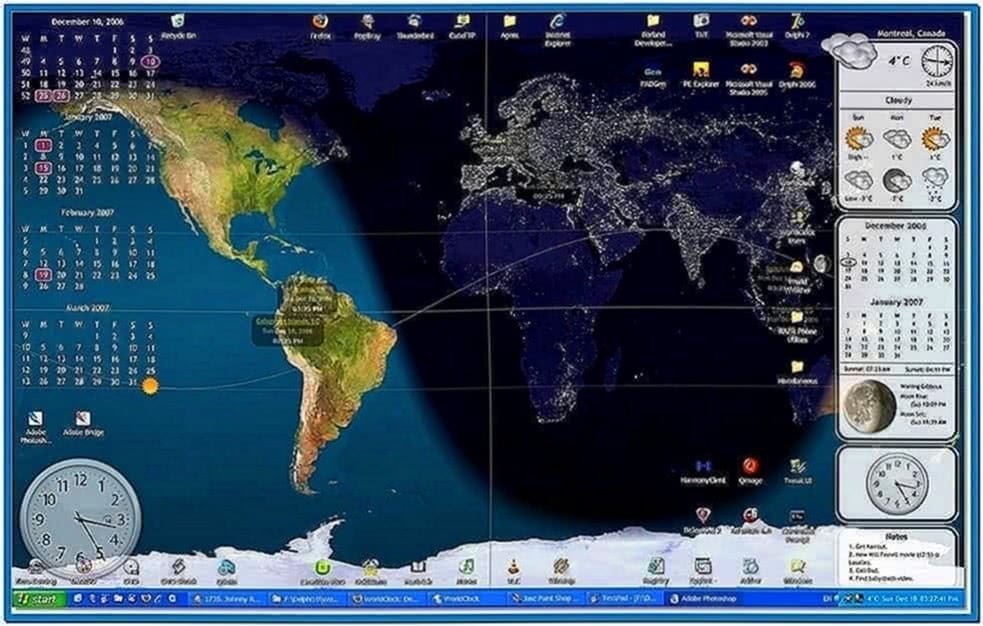World Clock Desktop Screensaver