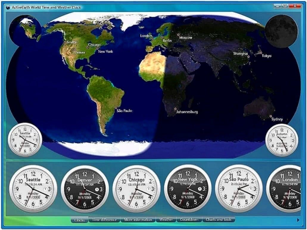 World Time Clock Screensaver